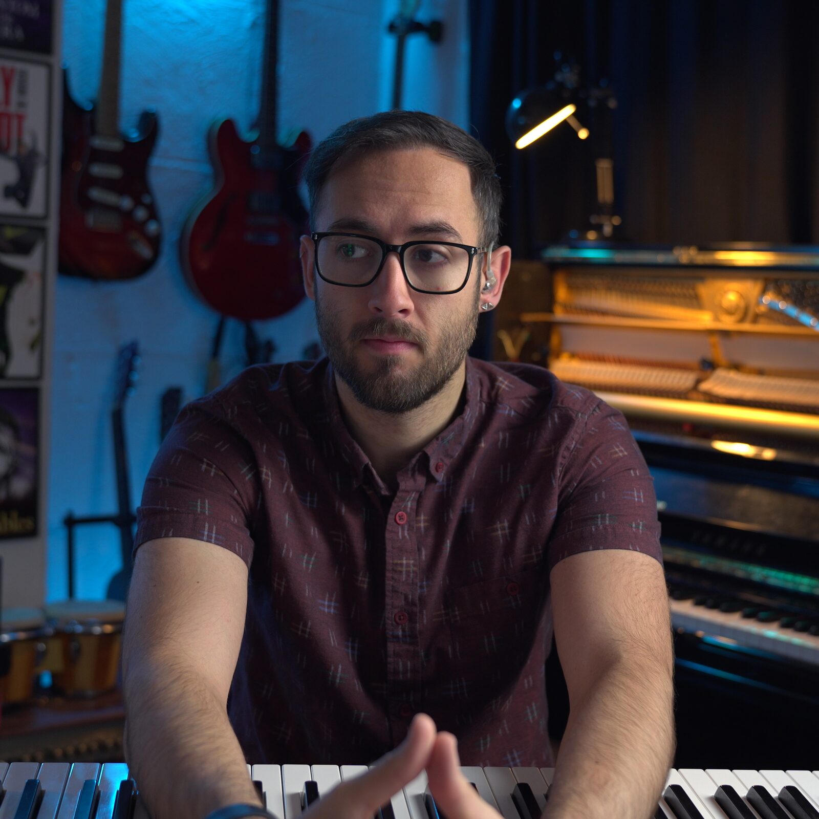 Matthew Cawood in the studio